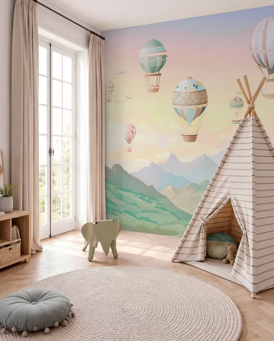 wall murals Balloons above the Valley u94137