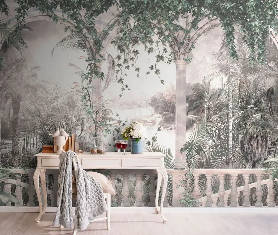 wall murals Ancient arches in garden u94141
