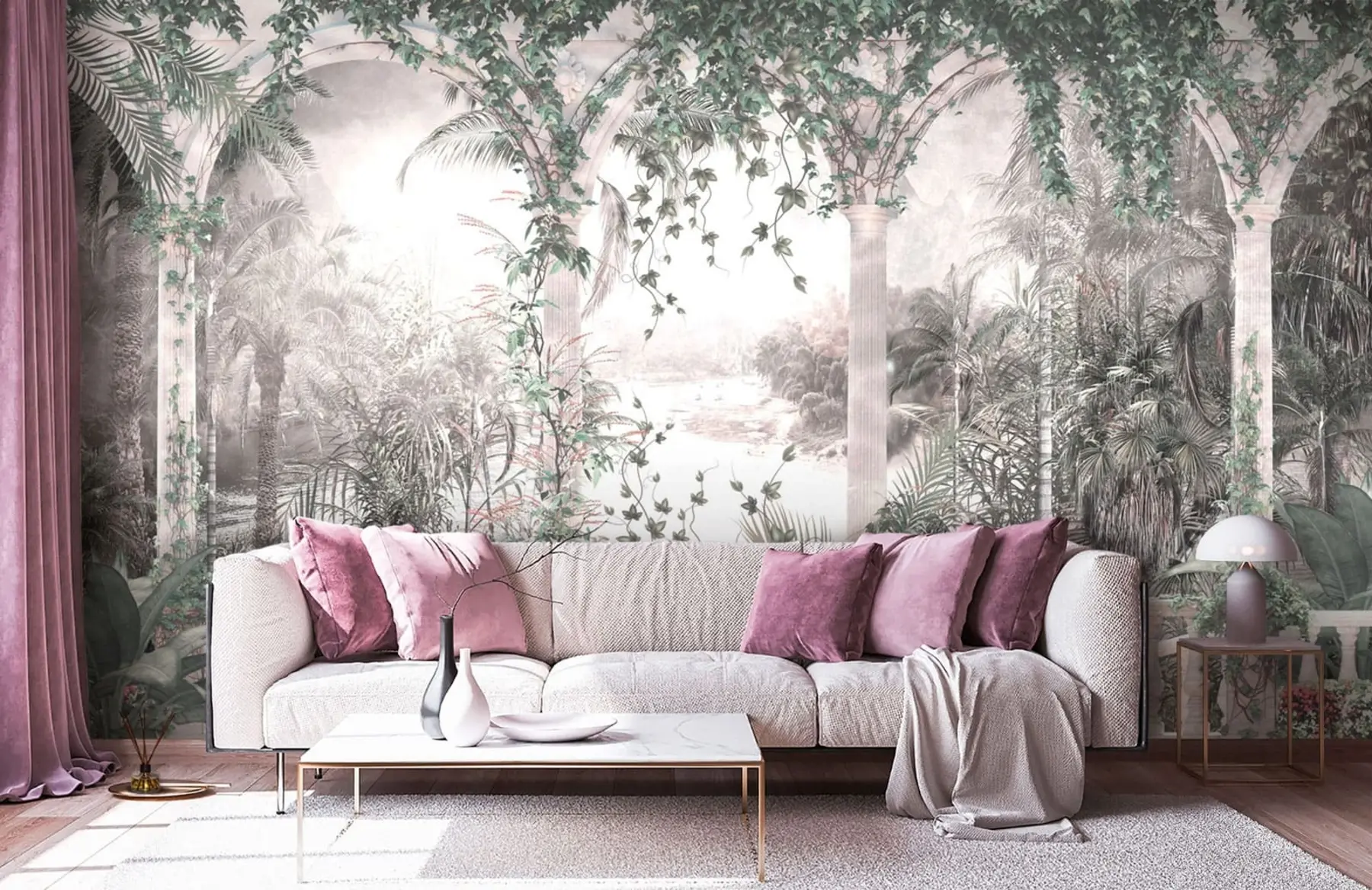 wall murals Ancient arches in garden u94141