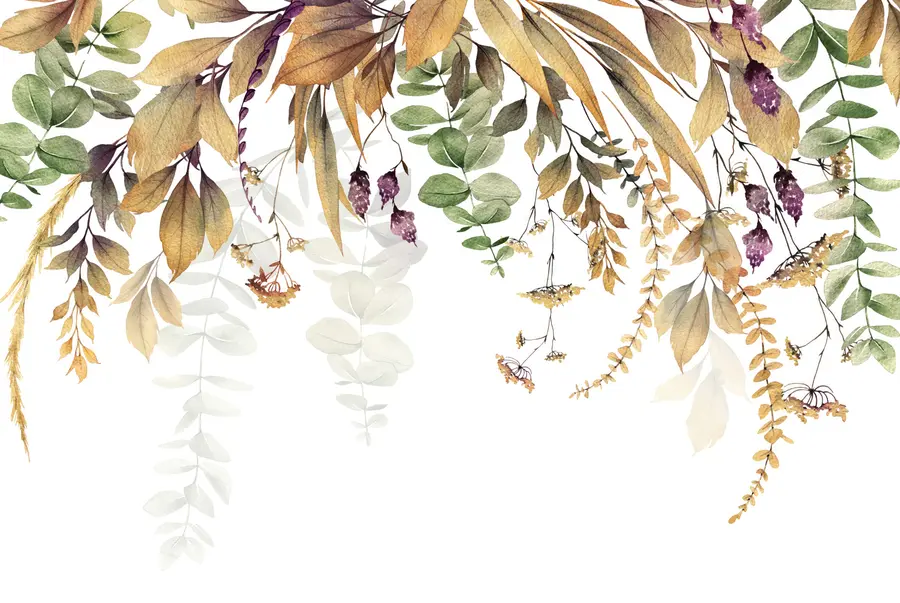 wall murals Floral frame with autumn leaves u94198