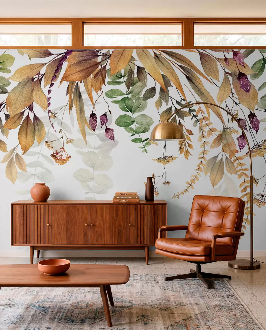 wall murals Floral frame with autumn leaves u94198