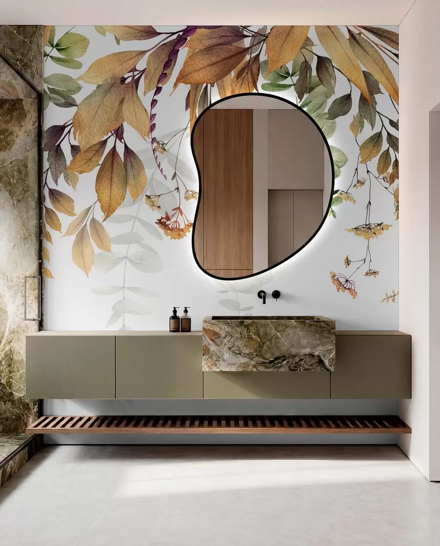 wall murals Floral frame with autumn leaves u94198