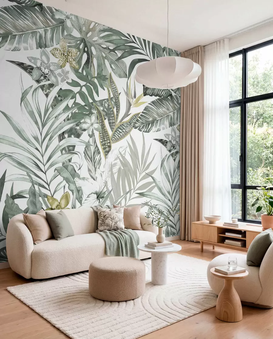 wall murals Birds in a Botanical Weave u94199