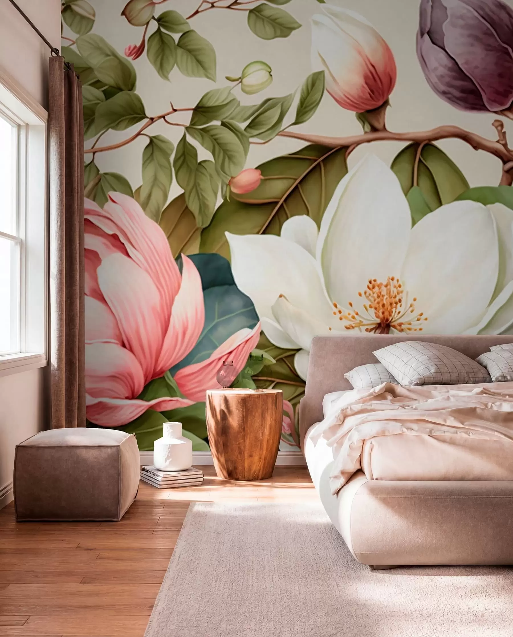 wall murals watercolor flowers light brush u70654