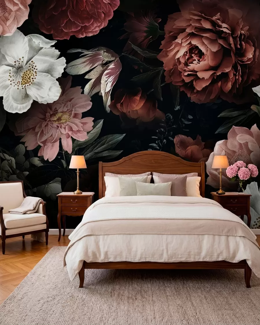 wall murals Rose design with watercolor effect u94330