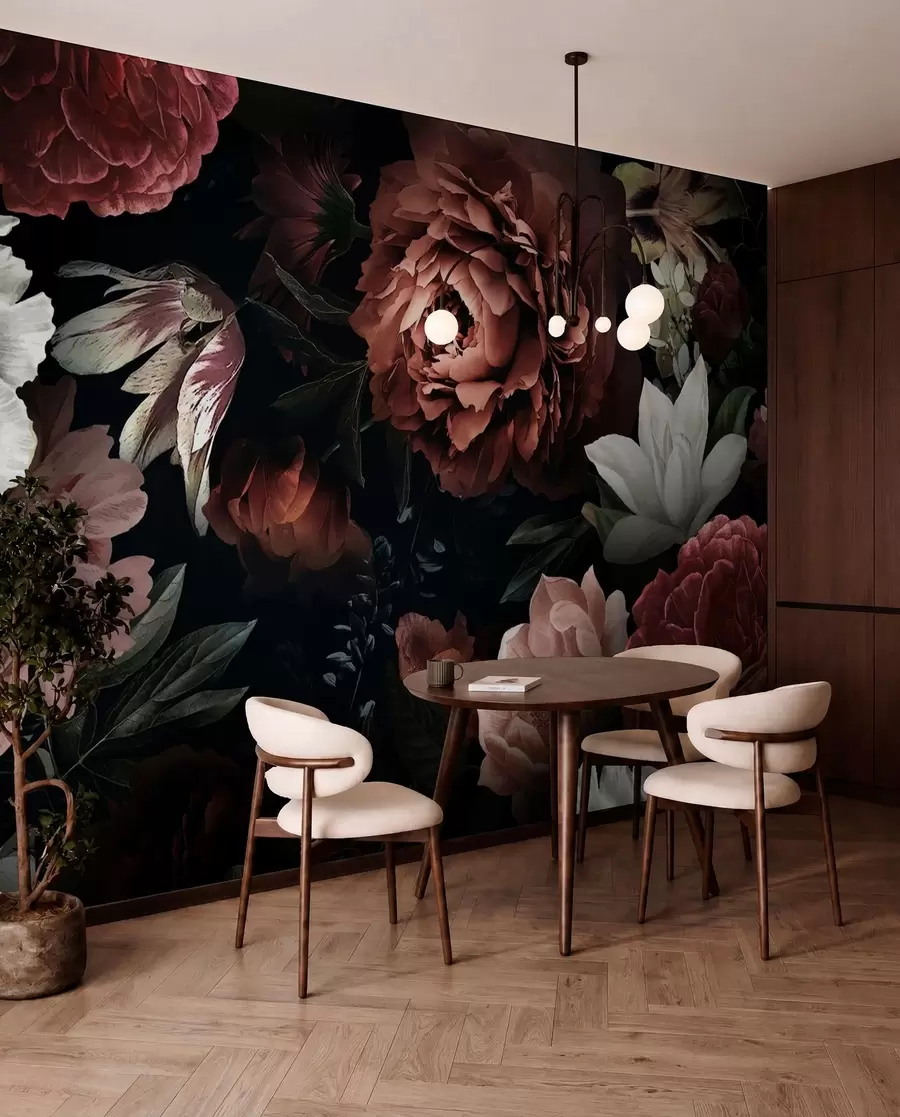 wall murals Rose design with watercolor effect u94330