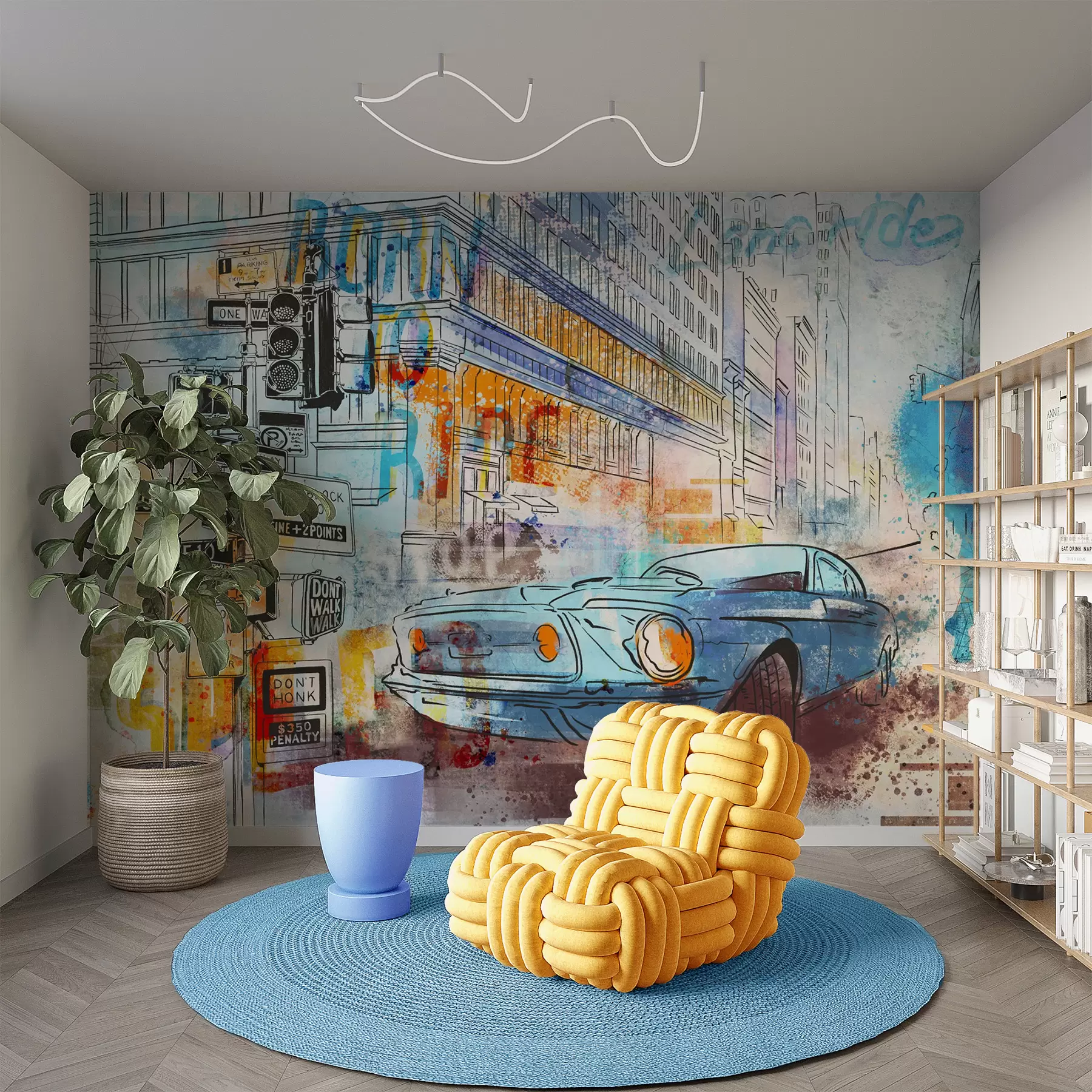 wall murals Graffiti machine u75814