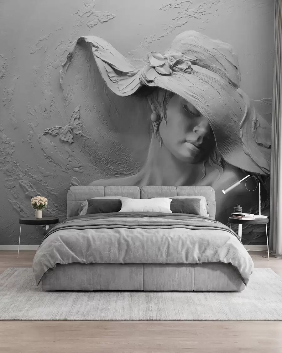 wall murals Lady beneath a Sculpted Hat u62592