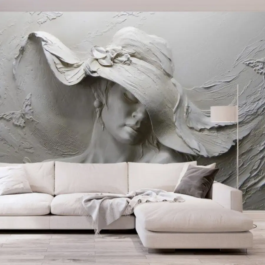 wall murals Woman in a hat 3D u62592