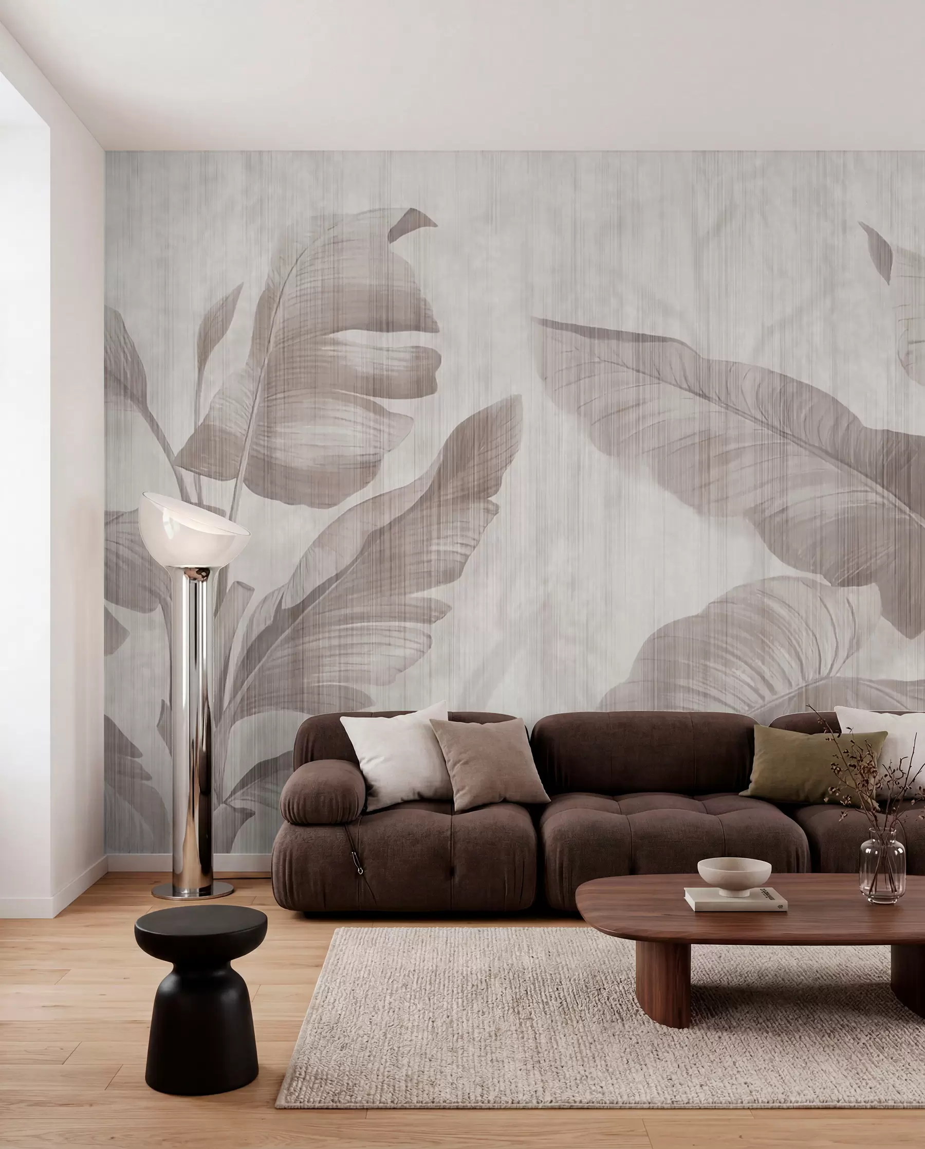 wall murals Tropical leaves in grunge style u00299