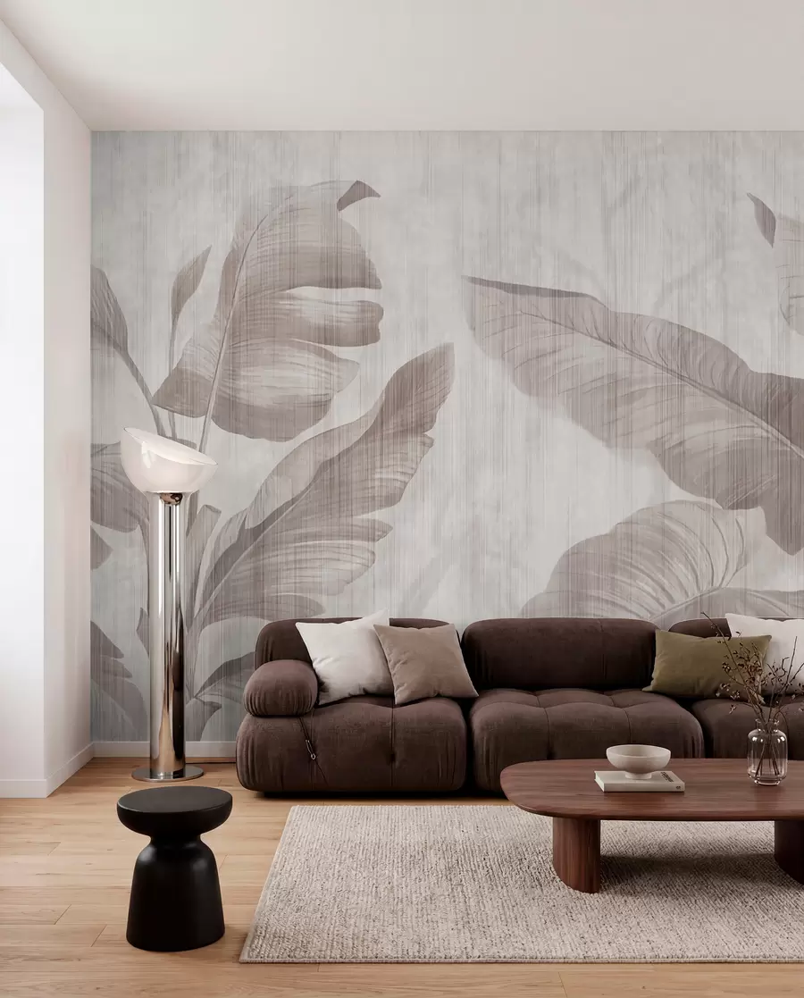 wall murals Tropical leaves in grunge style u00299