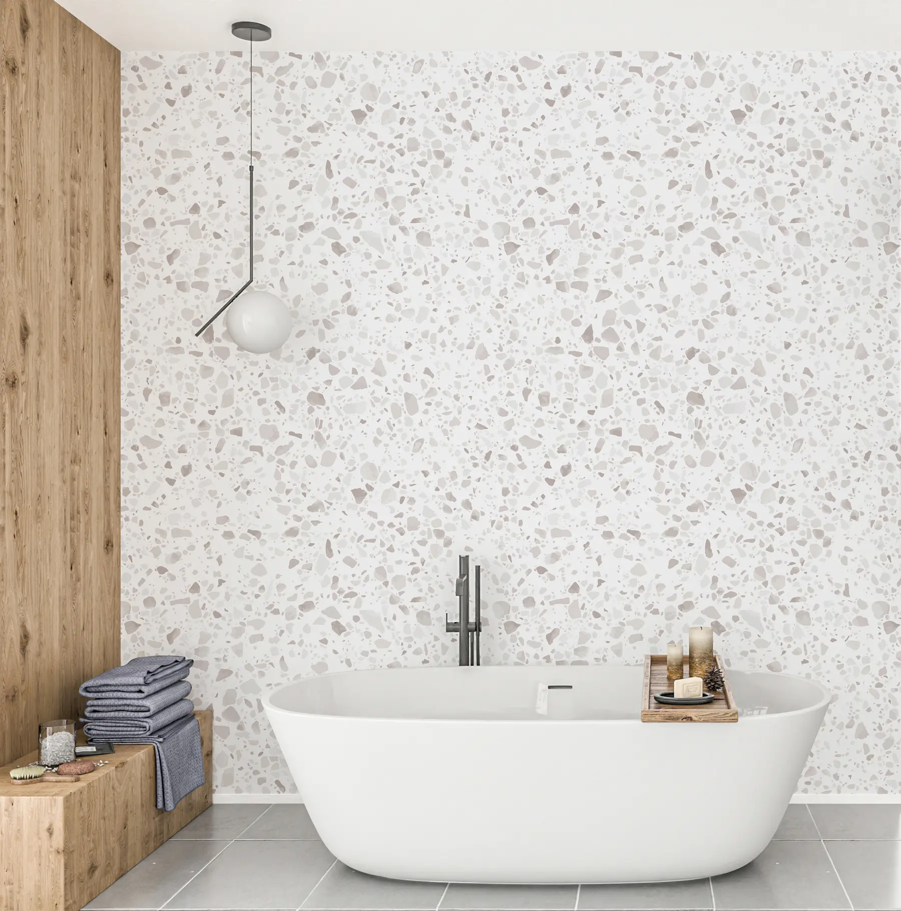 wall murals Terrazzo tiles, mosaic with natural stones, granite, marble, quartz, concrete u94304
