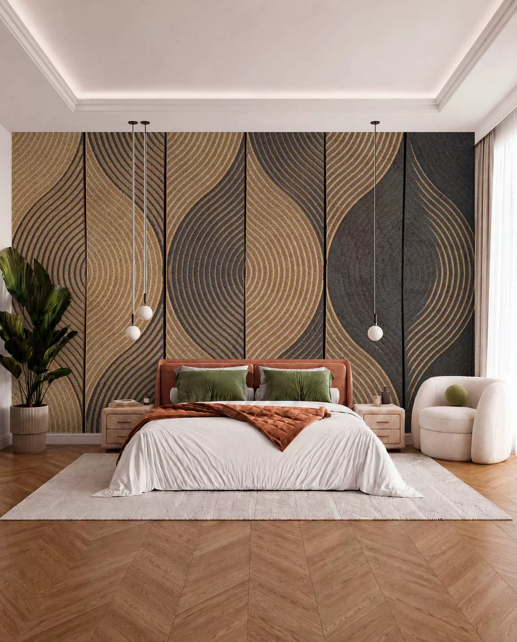 wall murals Waves in an oriental style u75837