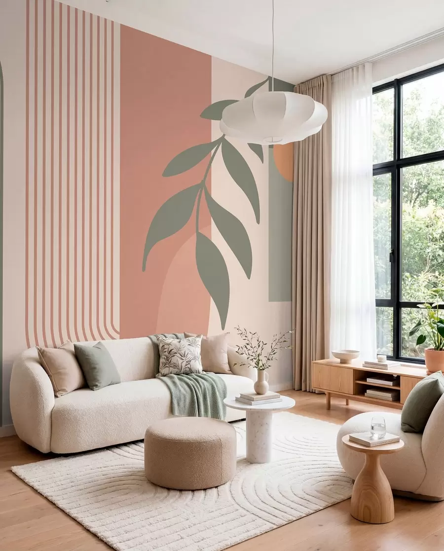 wall murals Arches and decorative elements in boho style u94153