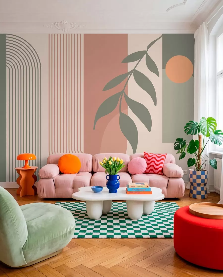 wall murals Arches and decorative elements in boho style u94153