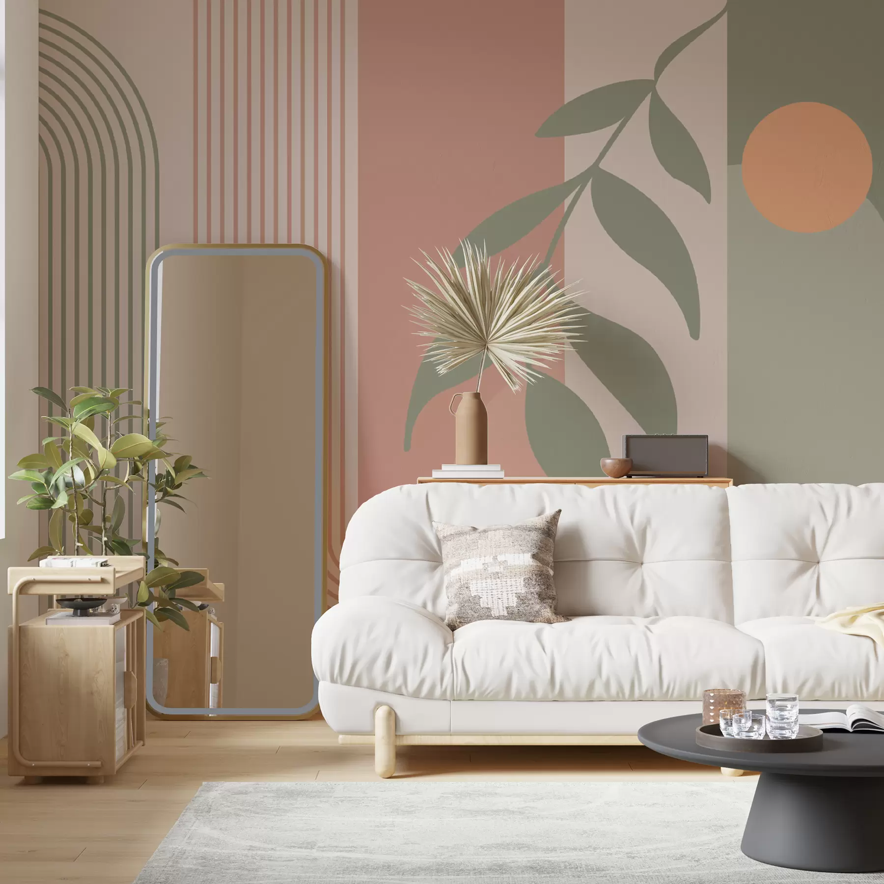 wall murals Arches and decorative elements in boho style u94153