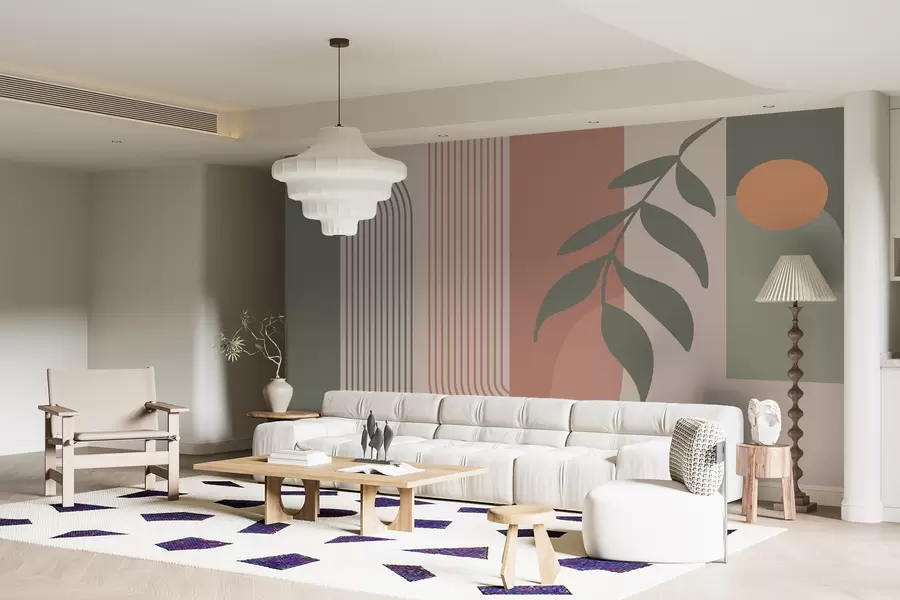 wall murals Arches and decorative elements in boho style u94153