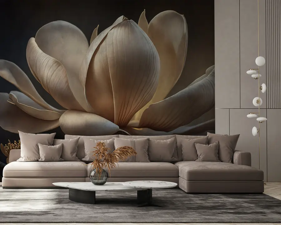 wall murals Big flower on a dark background u94507