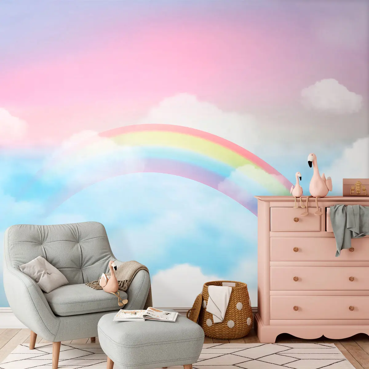 wall murals Fantasy magic landscape rainbow in the sky u95094
