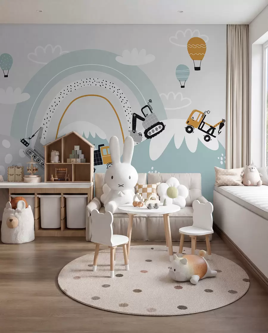 wall murals Little Builders in the Hills u95046