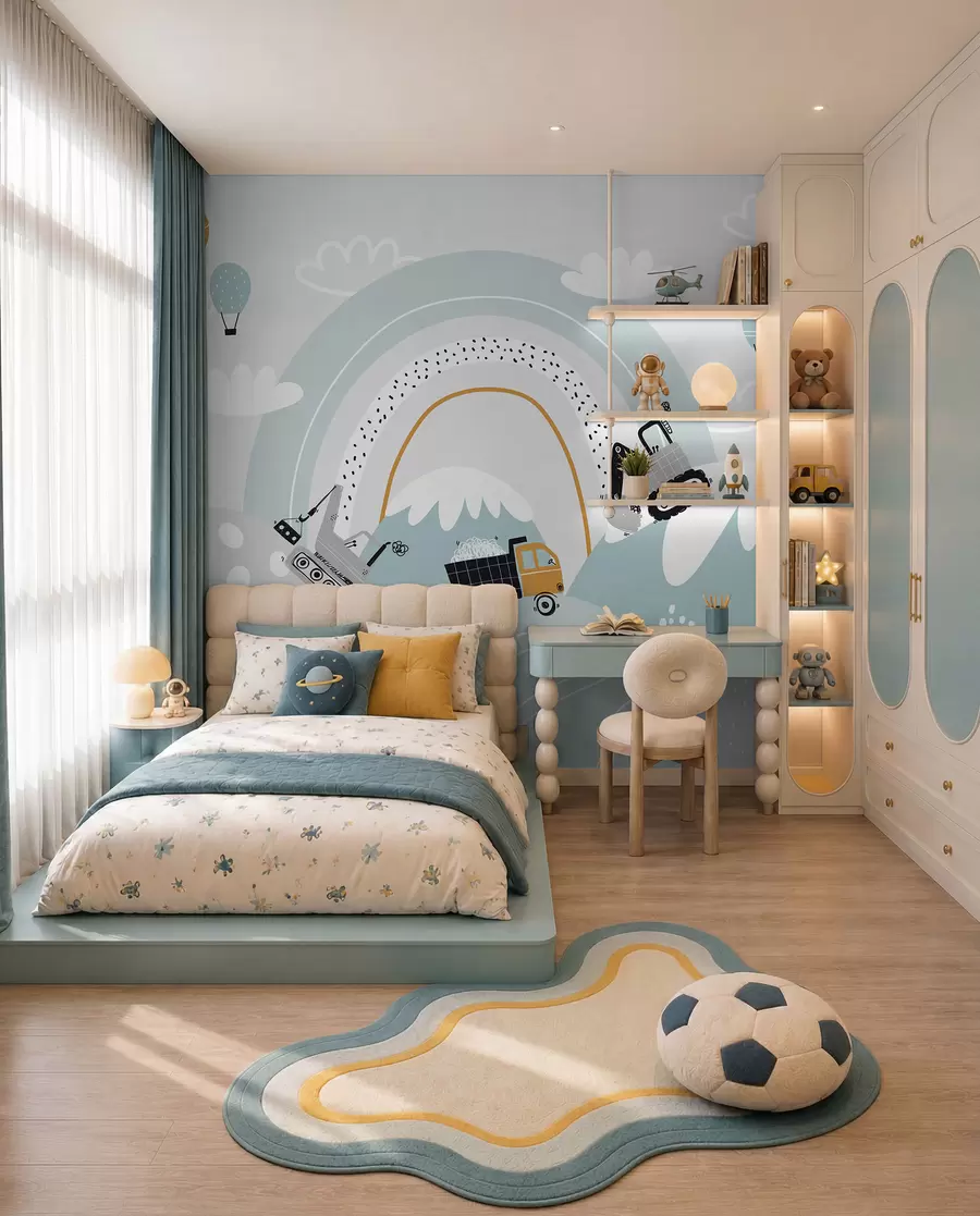 wall murals Little Builders in the Hills u95046