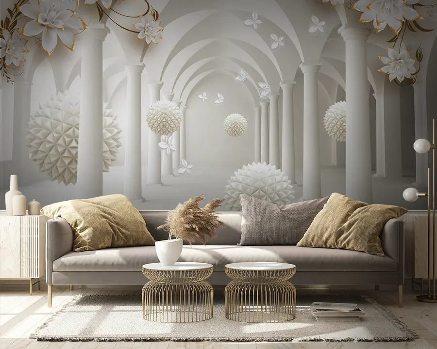 wall murals Spiky spheres in the tunnel u94966