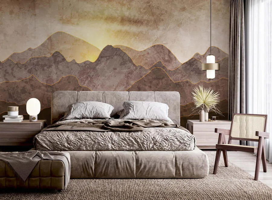 wall murals Landscape with mountain peaks u94314