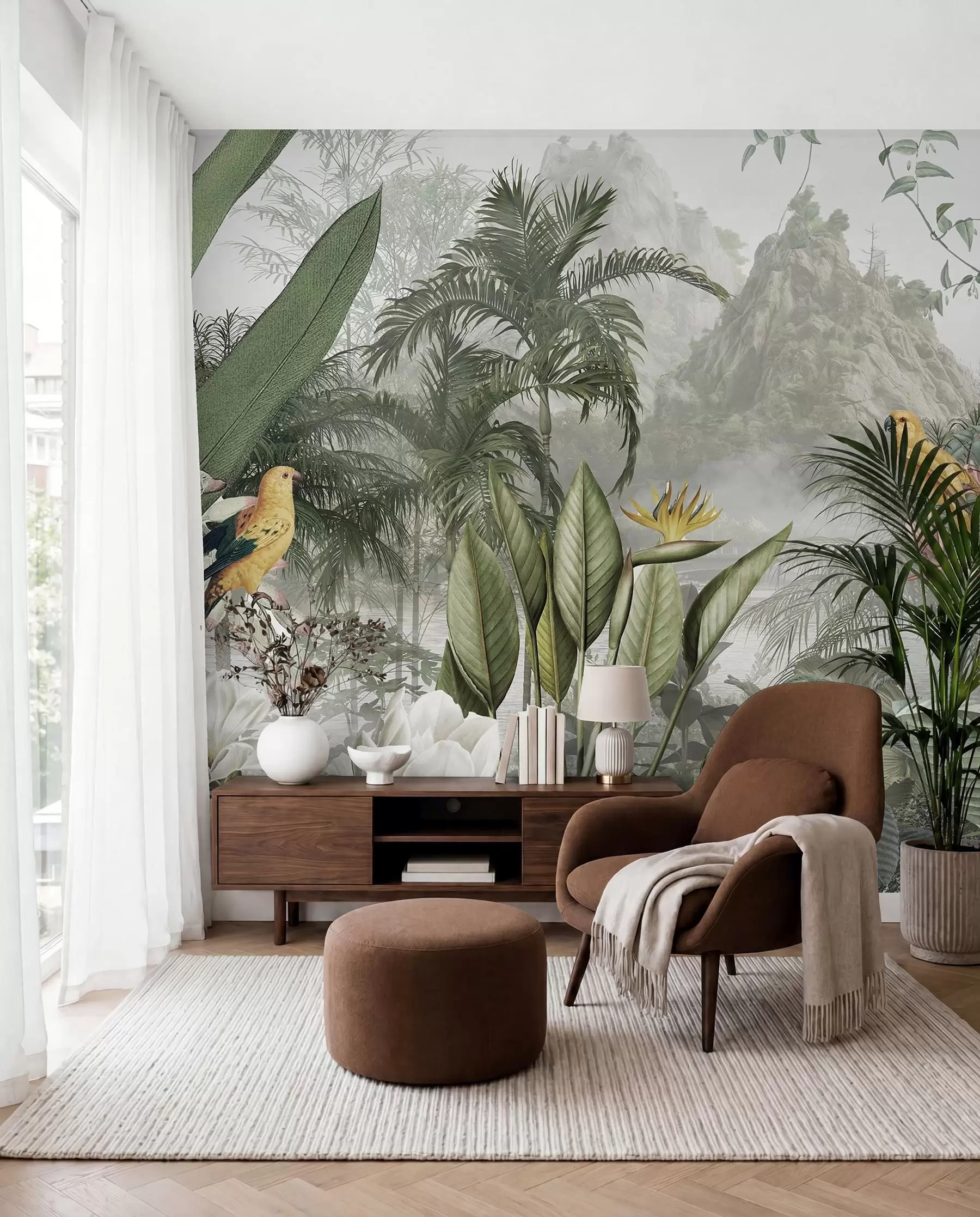wall murals Tropical Leaf Tapestry u95396