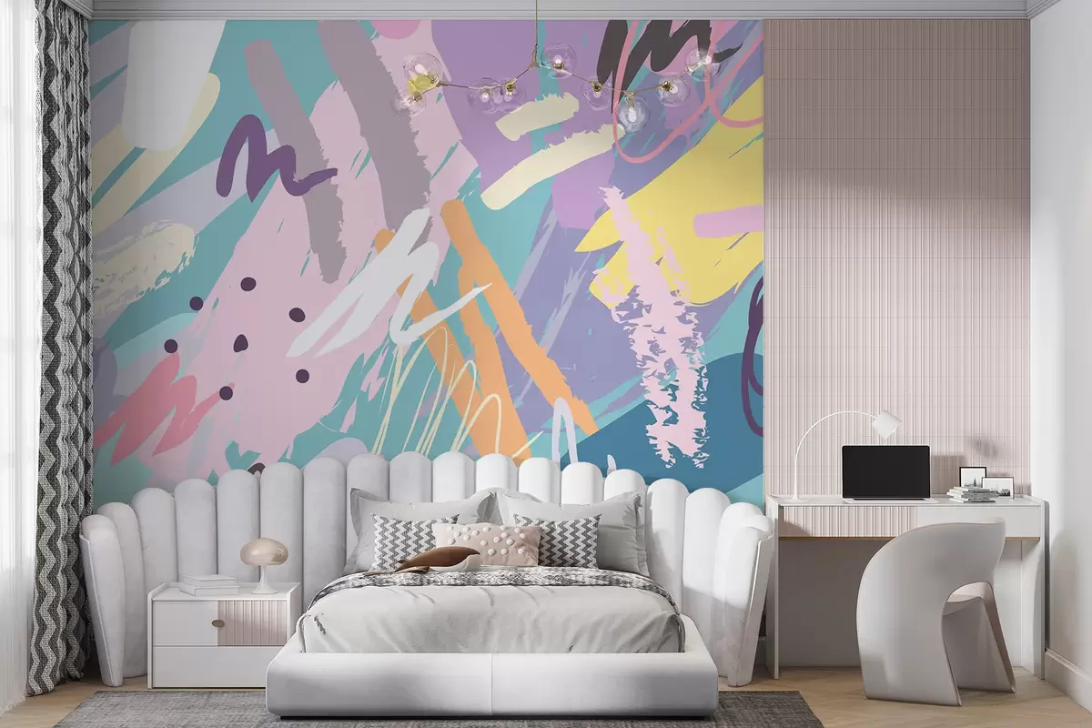wall murals Colorful strokes abstract style u95237