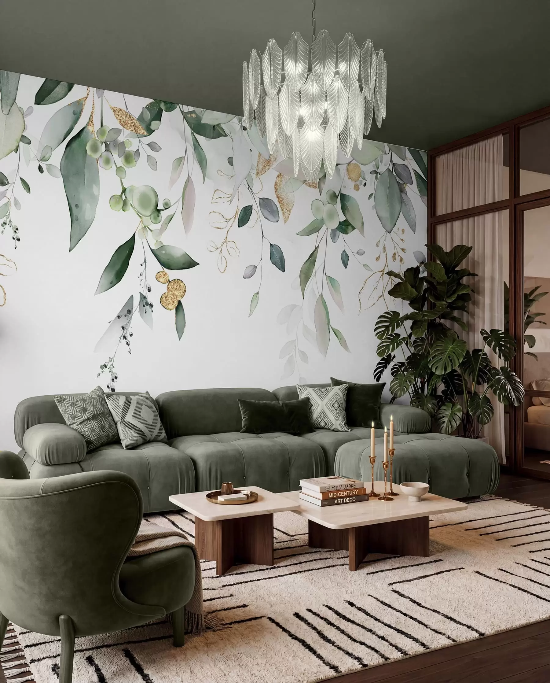 wall murals Eucalyptus Leaf Curtain u95506