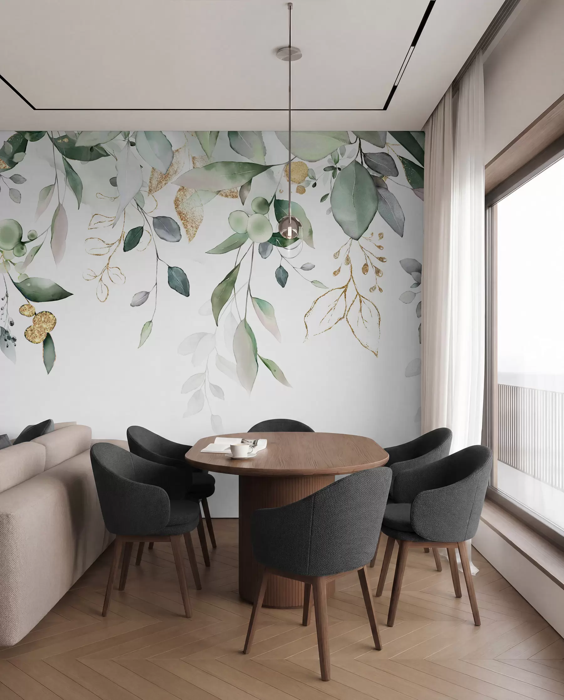 wall murals Eucalyptus Leaf Curtain u95506