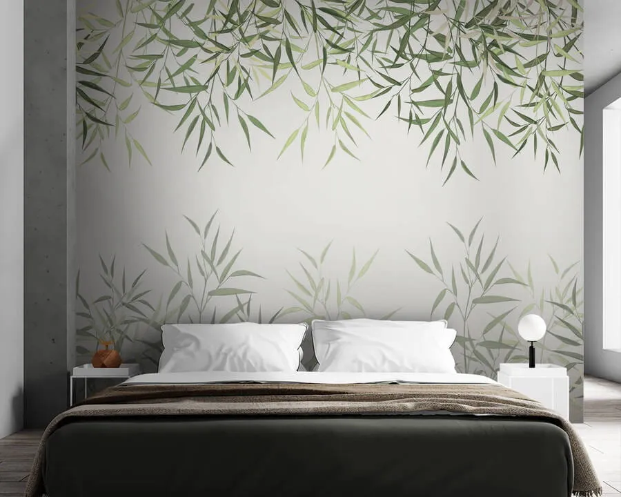 wall murals reed bamboo leaves u95355