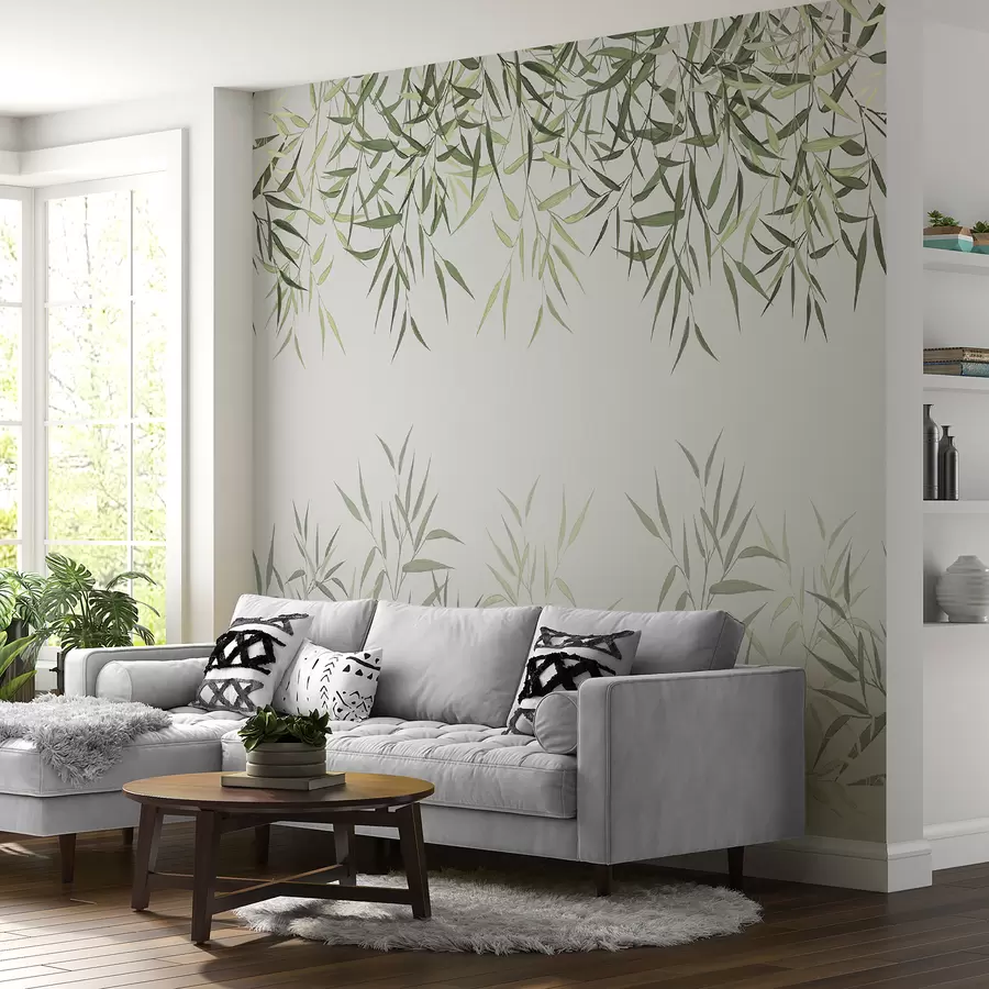 wall murals reed bamboo leaves u95355