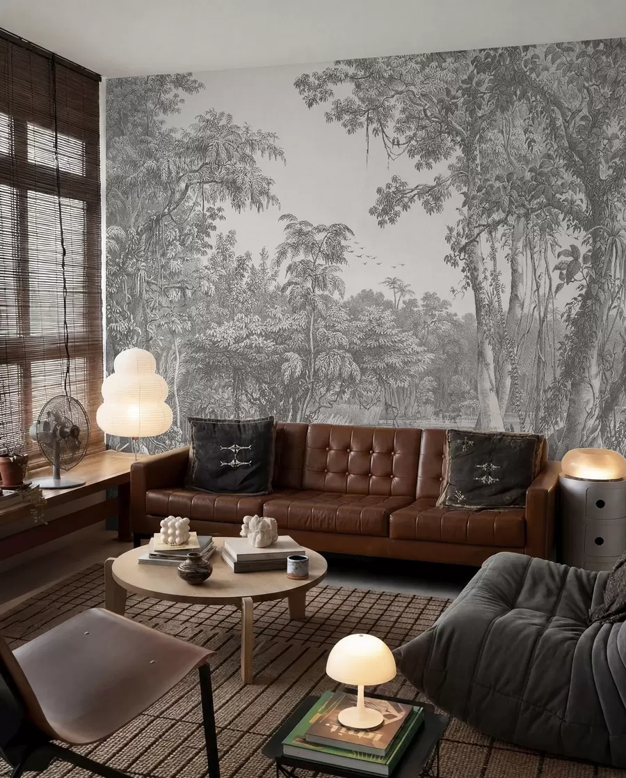 wall murals Forest landscape with vintage style u95795
