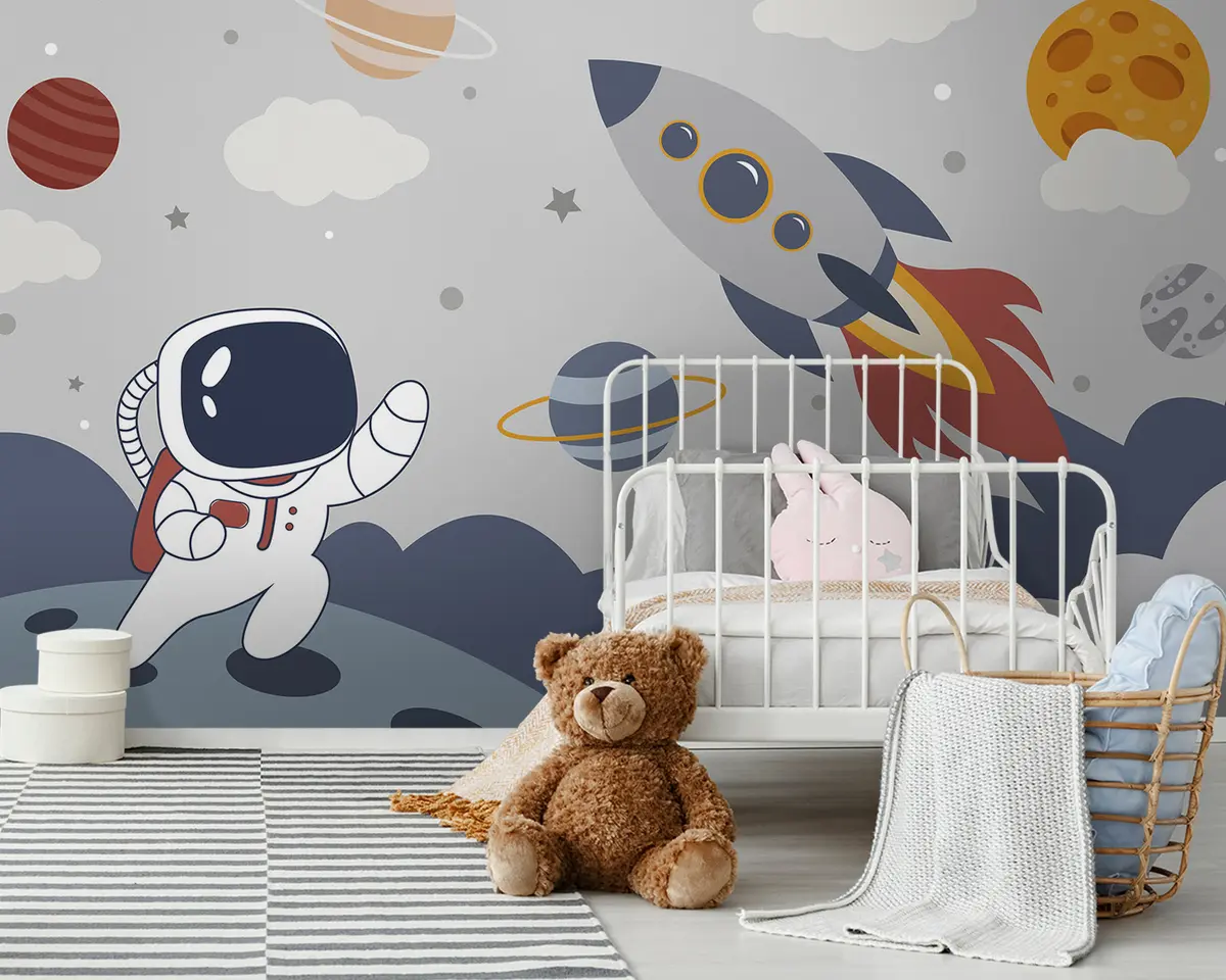 wall murals Astronaut, rocket and planets u95706