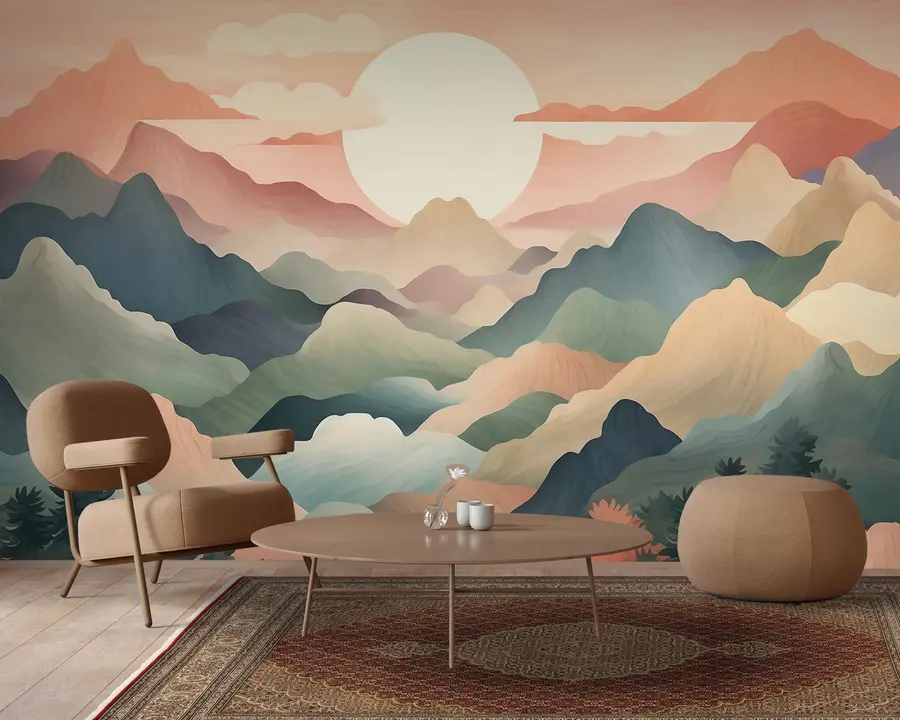 wall murals Mountains in the sunshine u95991
