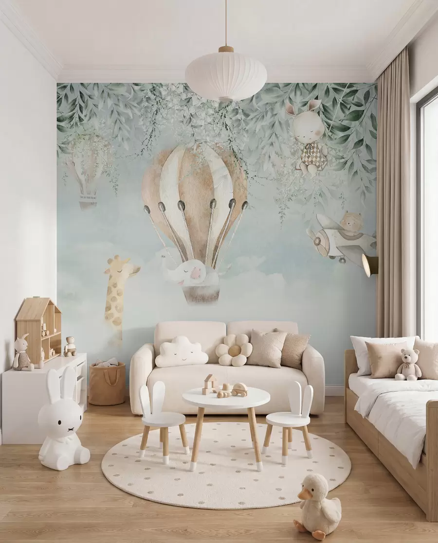 wall murals Balloon over the Garden u95429