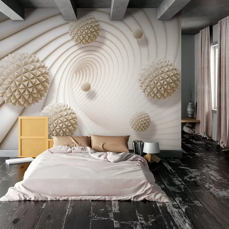 wall murals 3D graphic balls in the tunnel u95440