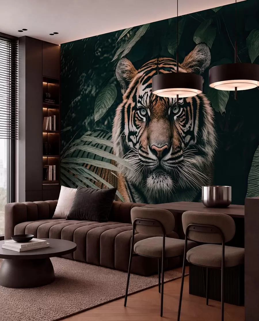wall murals Tiger in the rainforest u95619