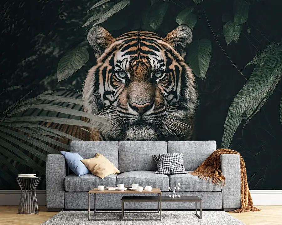 wall murals Tiger in the rainforest u95619