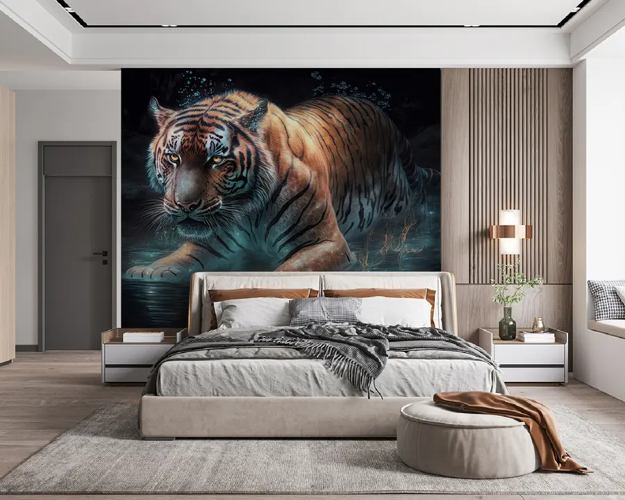 wall murals Beautiful tiger u95622
