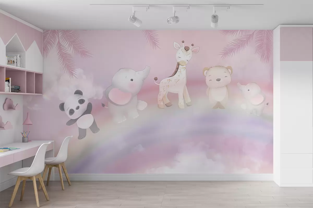 wall murals Animals on the rainbow u95382