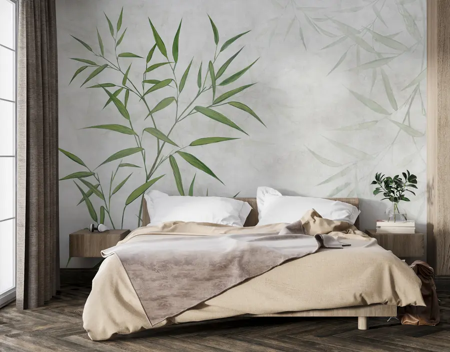 wall murals Bamboo reed leaves u95921