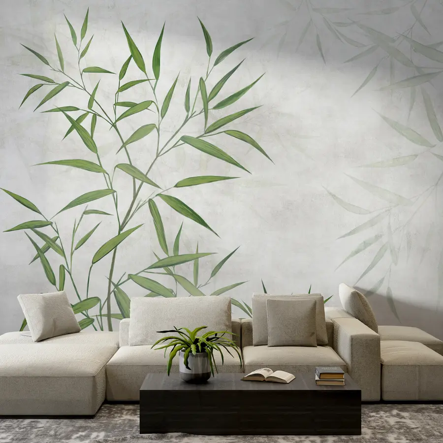 wall murals Bamboo reed leaves u95921