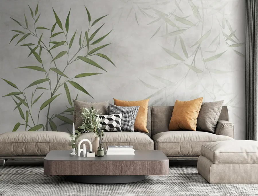wall murals Bamboo reed leaves u95921