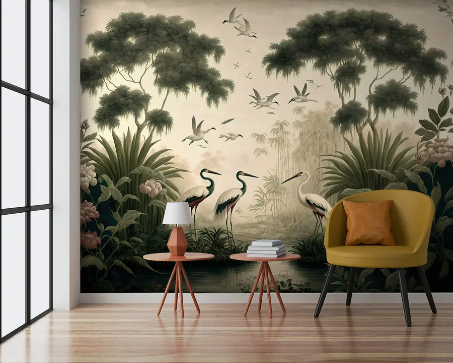 wall murals Birds in the rainforest u95653