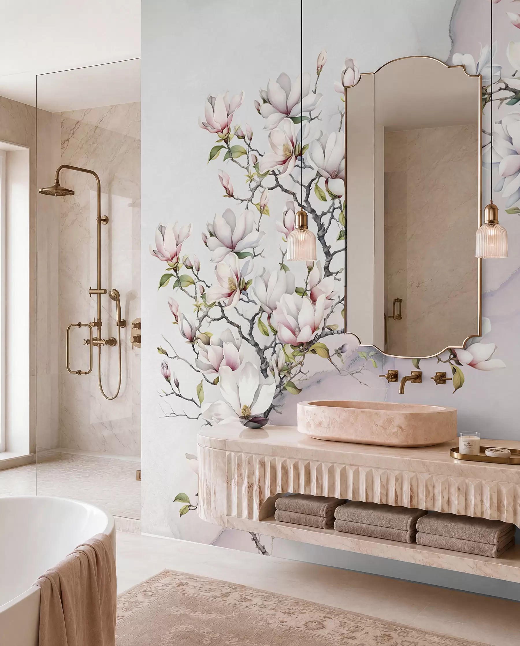 wall murals Magnolia on Marble u96114