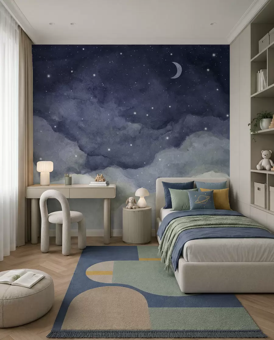 wall murals Crescent over Cloudy Dreams u96076
