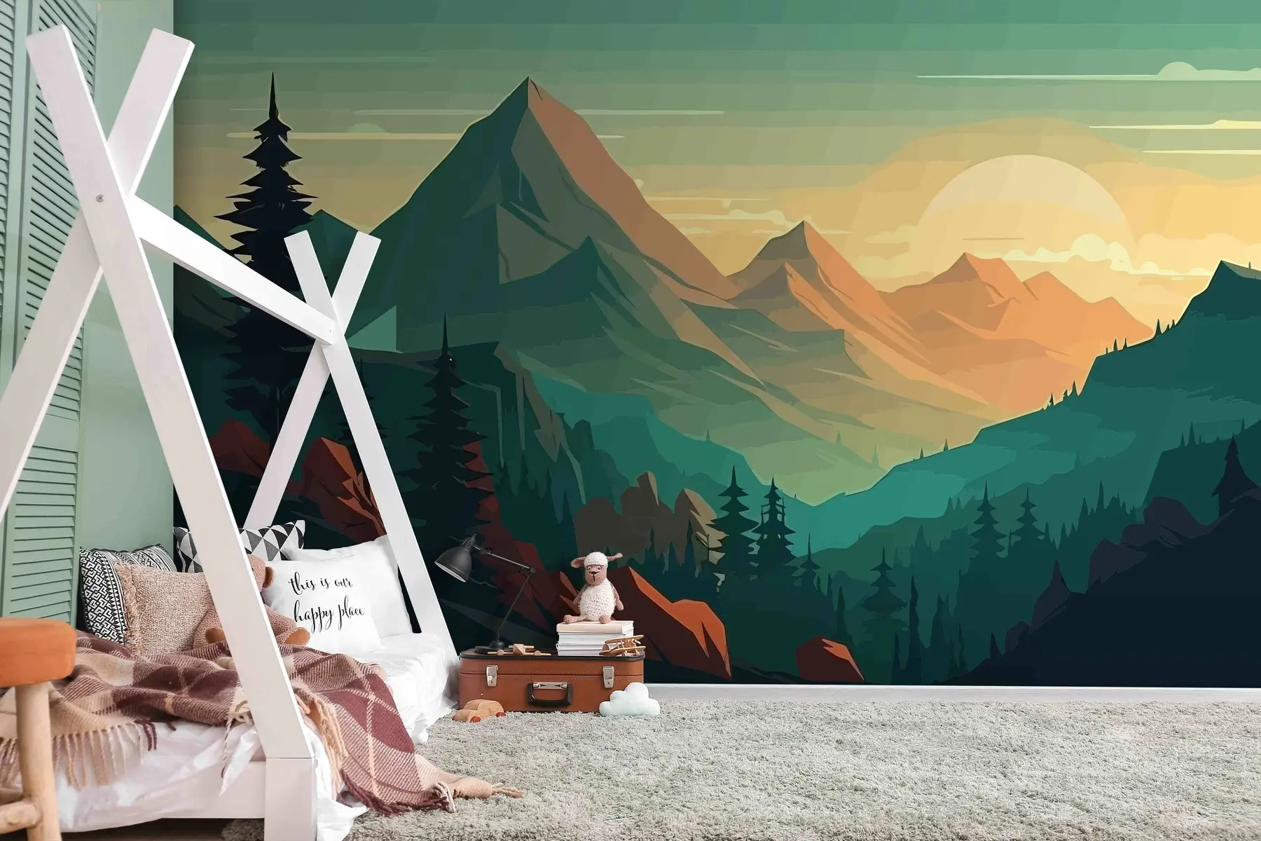 wall murals Mountain landscape calm u96028