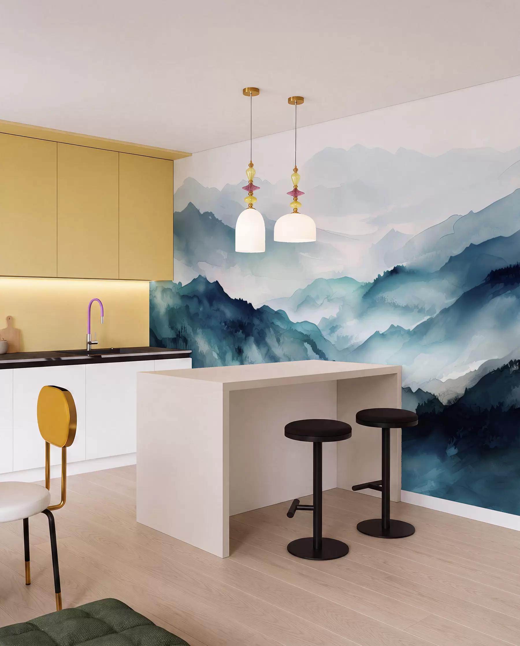 wall murals Mountain landscape charm u96032